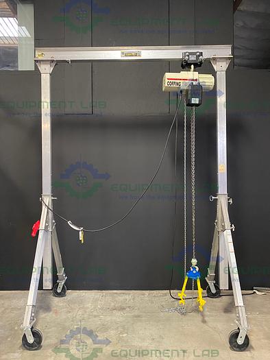 Used Vestil AHA-2-8-12 Aluminum Gantry Crane w/ Coffing JLC Hoist & CBTG Trolley