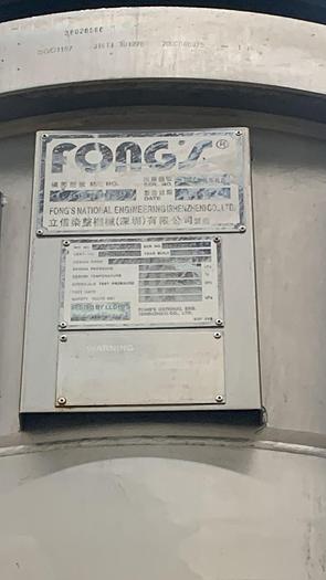 Used  FONGS Yarn dyeing machine year 2011 capacity 200 kgs