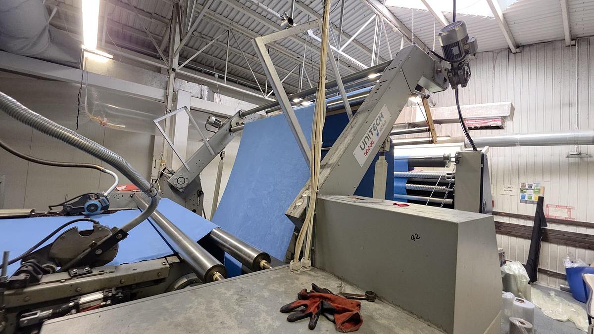 Used UNITECH Stenter, year 2007, working width 2200 mm, 6 chambers, gas heating