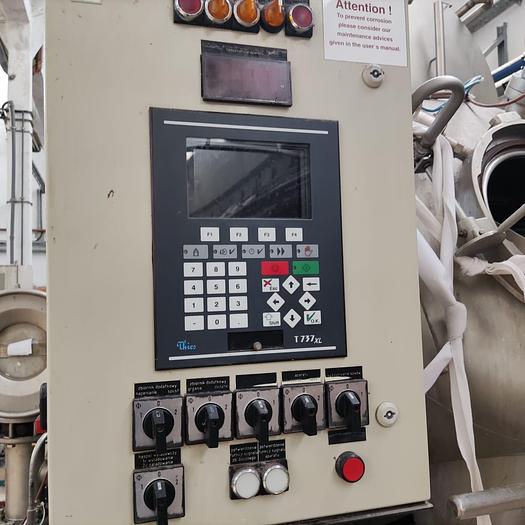Close-up of Thies 737xl programmer on THIES JET TRD dyeing machine for precise dyeing control