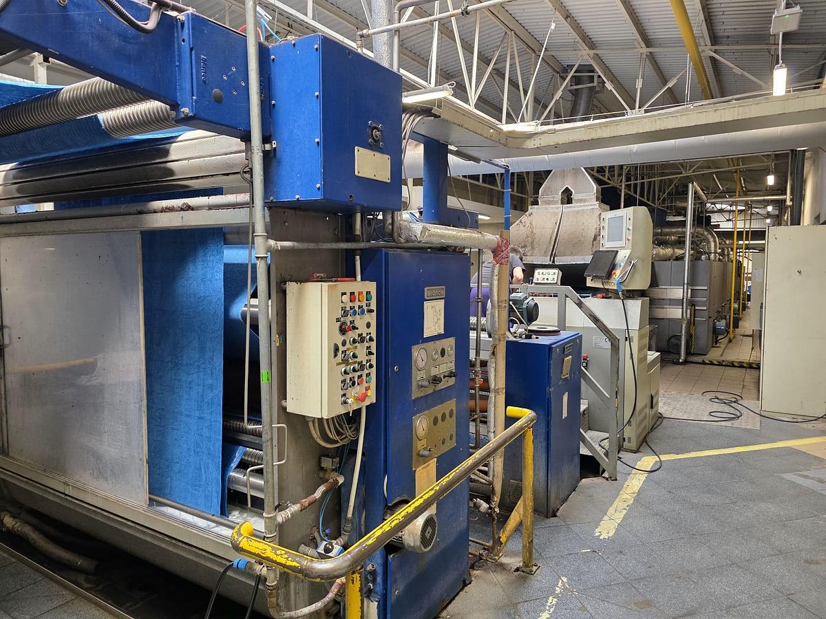 Used UNITECH Stenter, year 2007, working width 2200 mm, 6 chambers, gas heating