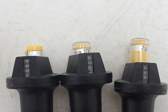 Used Lot of 3 Eppendorf 4710 2-10 µL, 10-100 µL Adjustable Pipettes