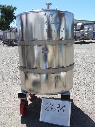 90 Gallon Portable Vertical Stainless Steel Tank #2694