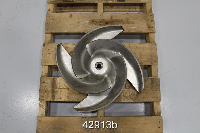 Used Goulds 3175 8x10x22 Stainless Steel 4-Vane 21.25" Diameter Impeller #42913