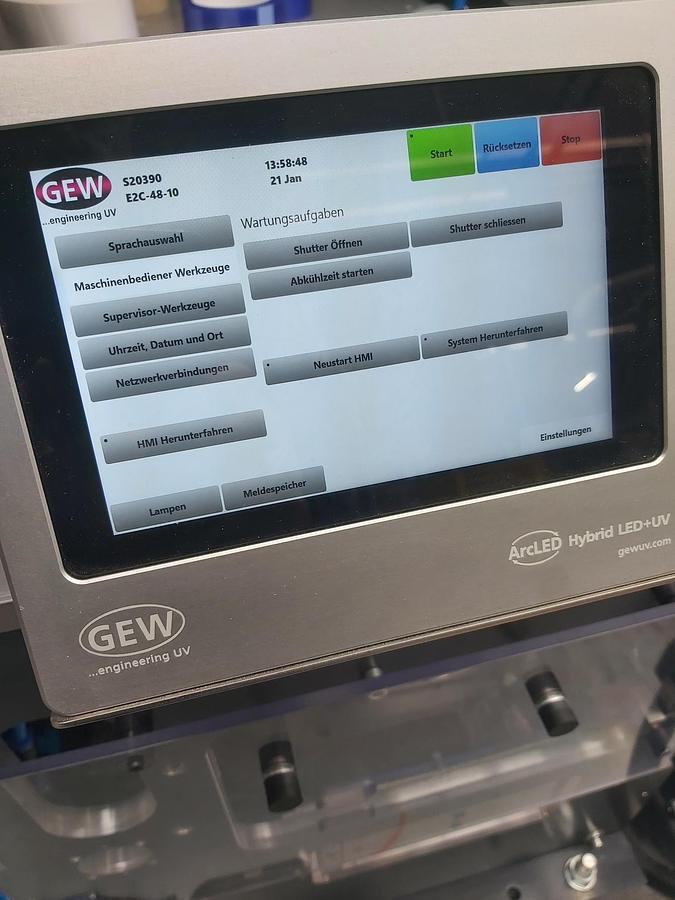 Used GEW E2C UV Curing System