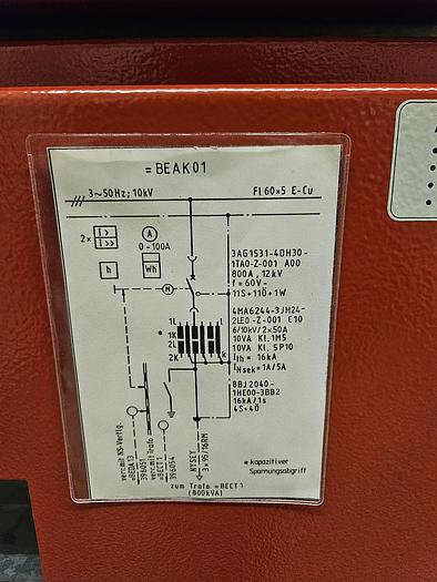 Used 1993 Siemens 88J20  10 kV Switchgear