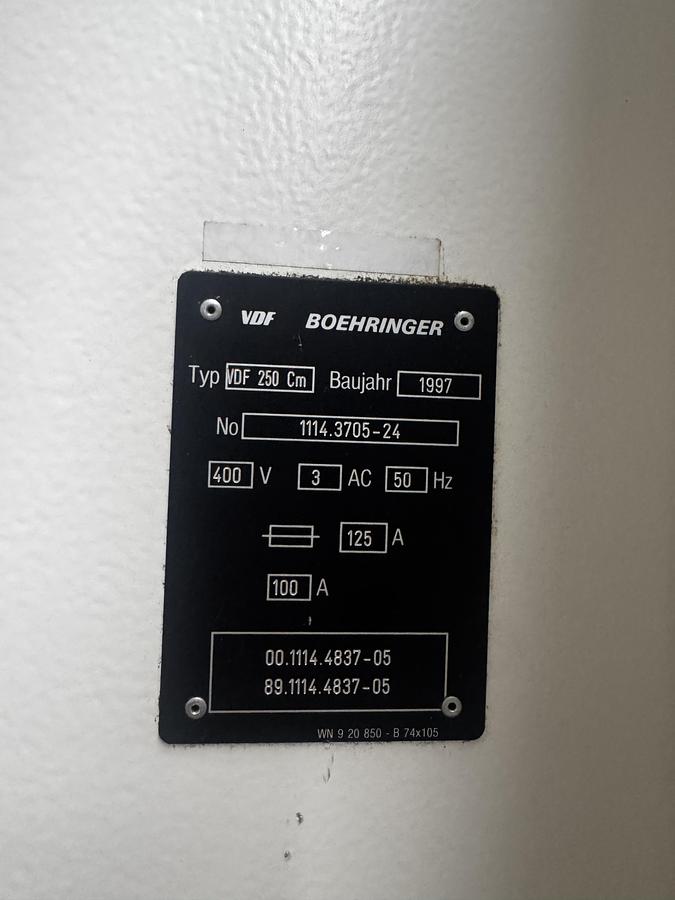 Used 1997 Boehringer VDF 250 Cm