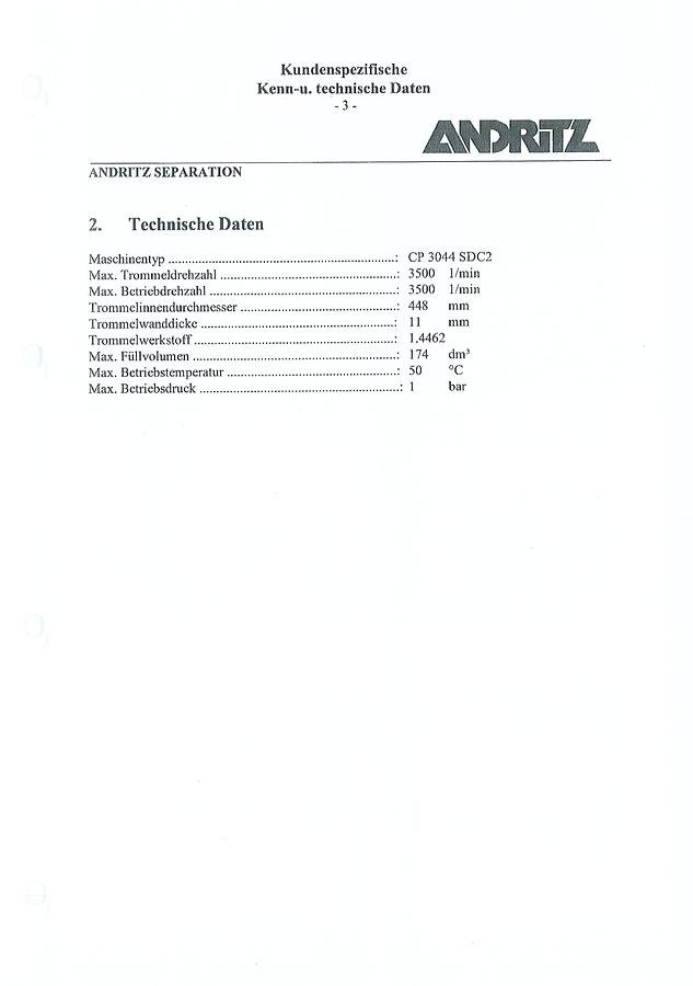 Used 2000  Andritz CP 3044 SDC1
