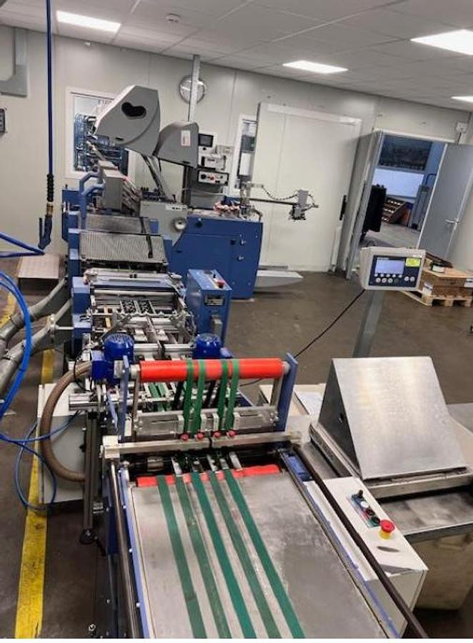 Used Complete Booklet Production Line for Sale - MBO Folding Machine, Bograma Punching Unit and Herzog+Heymann Delivery