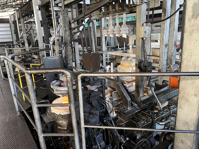 Used EMHART (2x)IS 6 - EF 5 1/2 '' DG LH Hotend glass production line