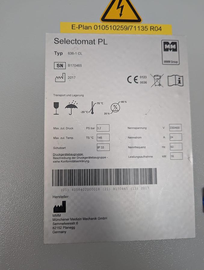 Used 2010 MMM Selectomat PL 669-2 H L Sterillizer + 2008 Miele PG 8528