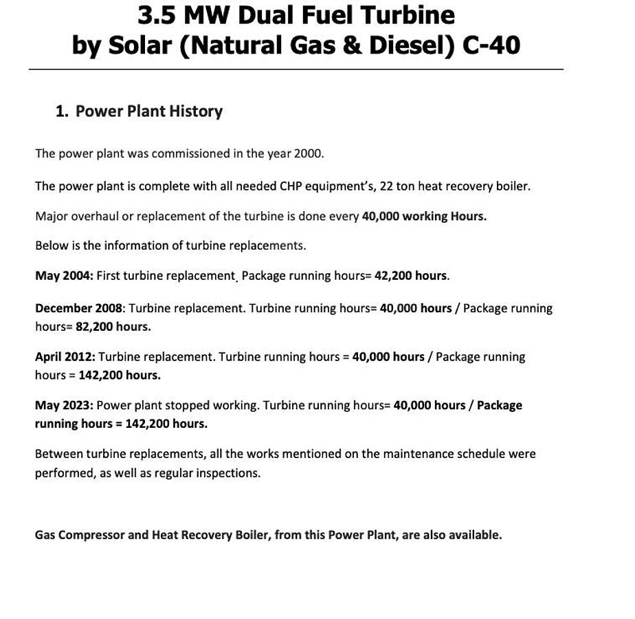 Used 1995 Solar Turbines C-40
