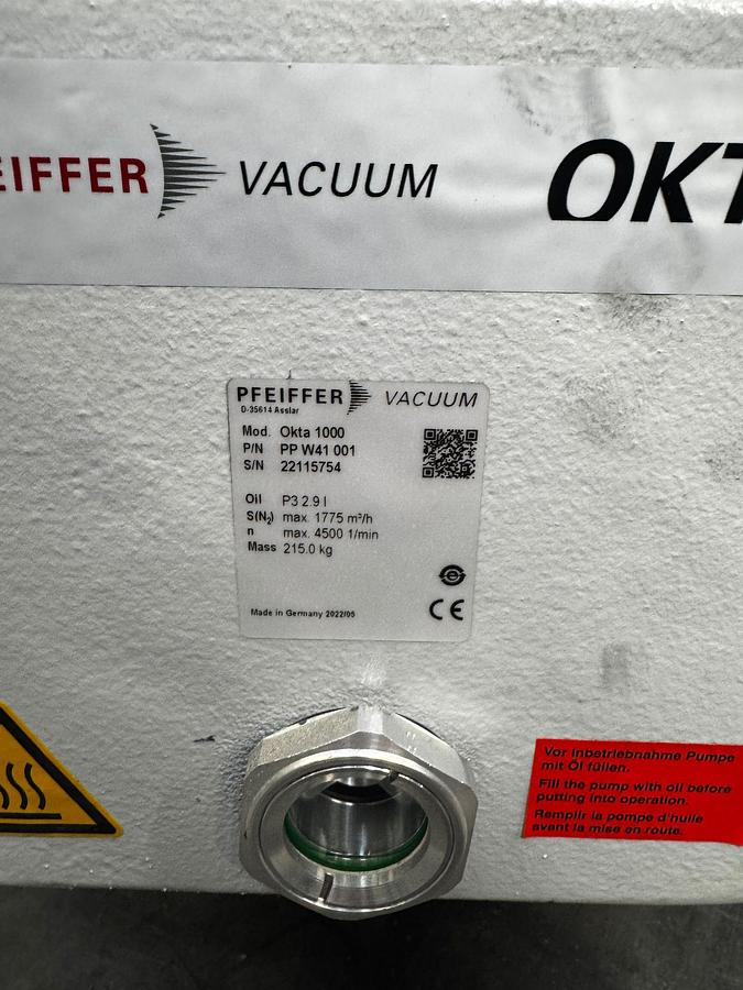 Used Pfeiffer Vacuum Okta 6000 + Okta 1000 
