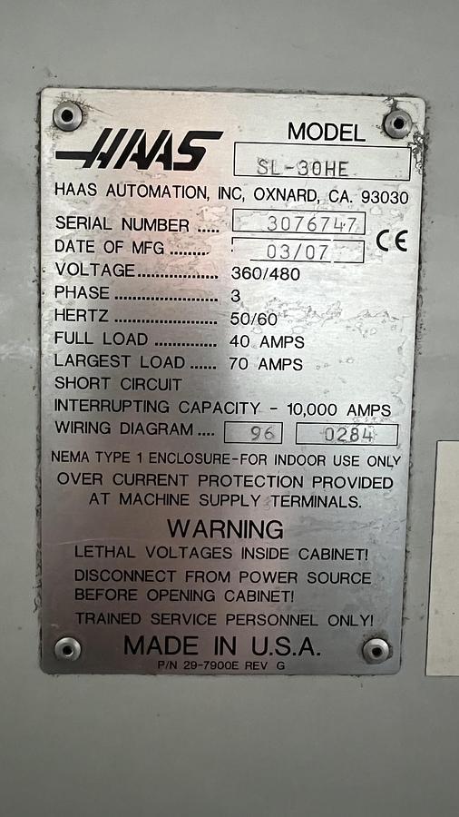 Used 2007 Haas SL-30