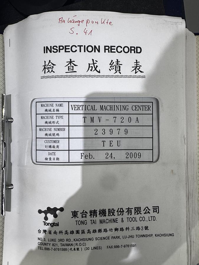 Used Tongtai TMV720A