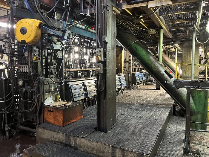 Used EMHART (2x)IS 6 - EF 5 1/2 '' DG LH Hotend glass production line