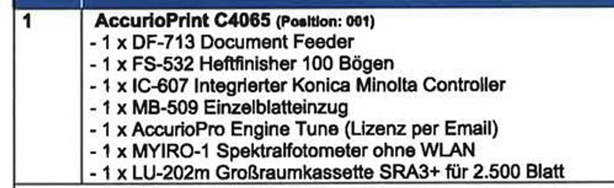 Used 2023 Konica Minolta AccurioPrint C4065