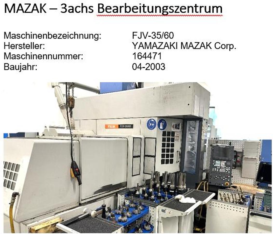 Used 2003 MAZAK FJV-35/60