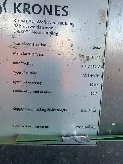 Used 2008 Krones Wet Glue Labeller