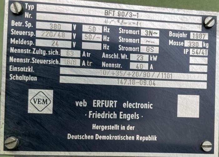 Used 1987 Union BFT 90/3-1