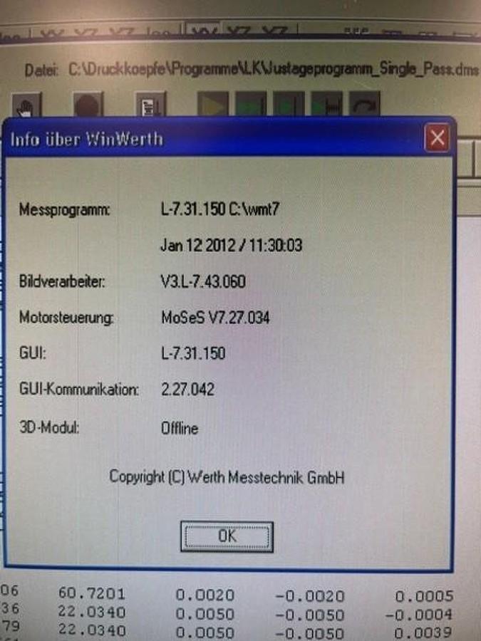 Used 2011 Werth Coordinate Measuring Machine