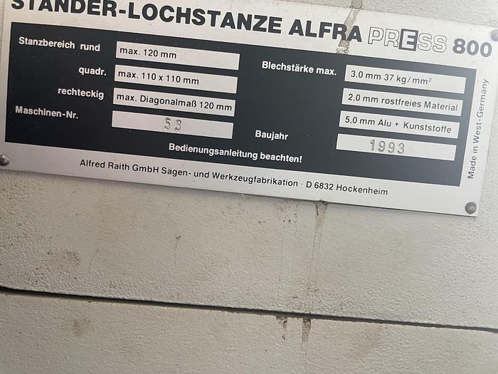 Used Alfra Press Typ 1561