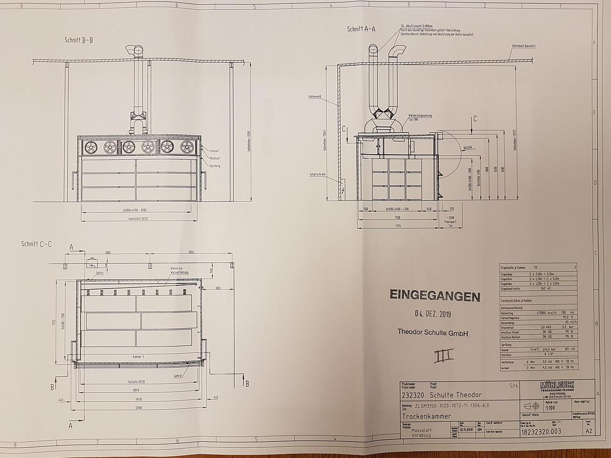 Used 2019 Muhlbock Wood Drying Chamber