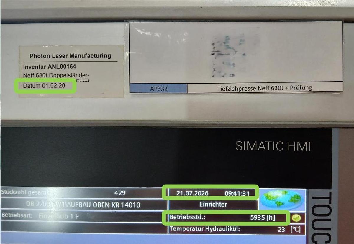 Used 2020 Neff DZP630 630 Ton Press