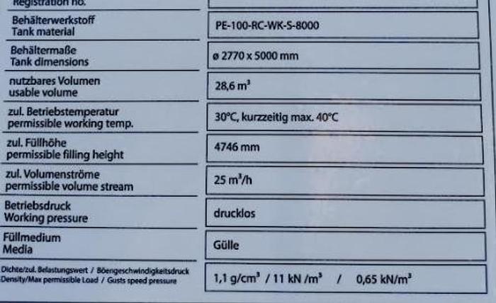 Used 2019 Gerhard Weber heatable PE container