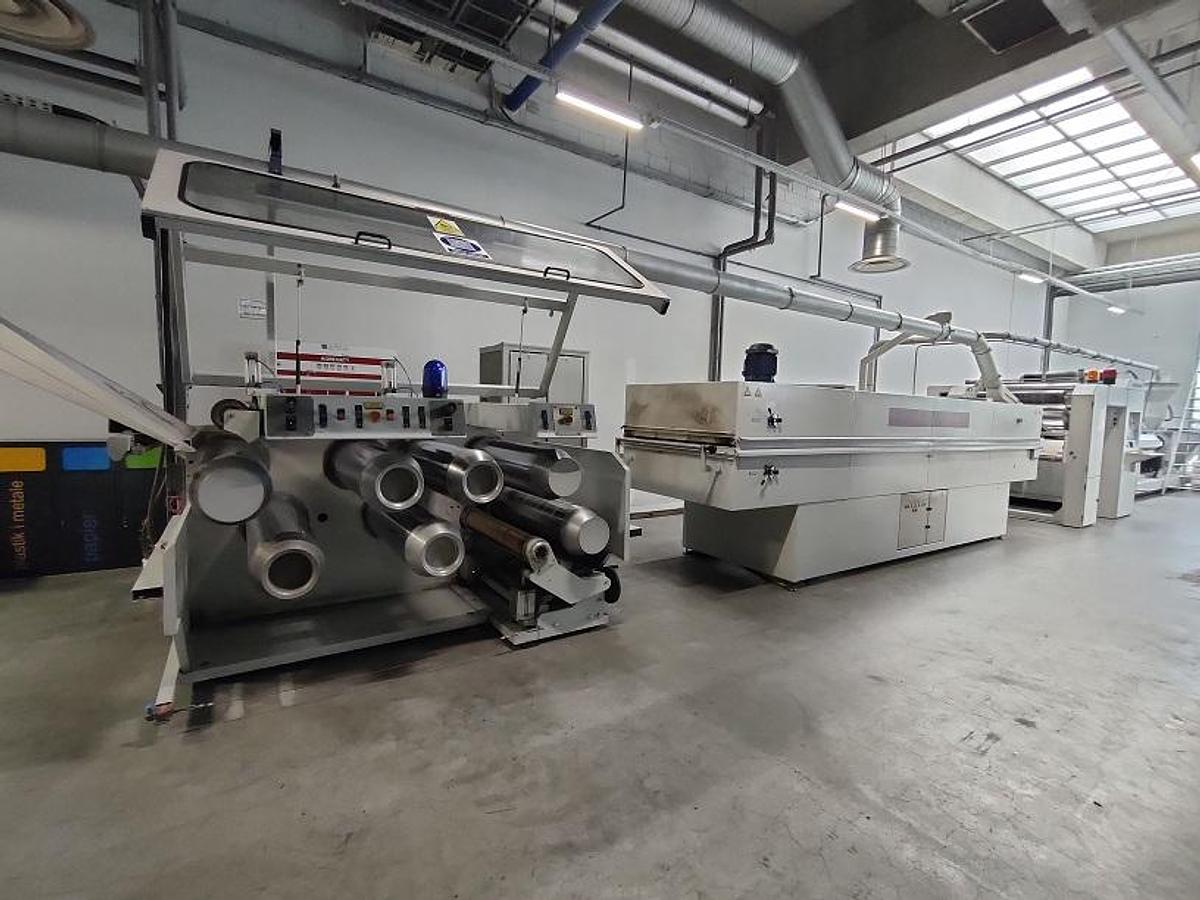 Used 2001 Starlinger Tape production line Starex 1000/105 + 1995 Sahm 230 GE  winders for large coils + fibrillator