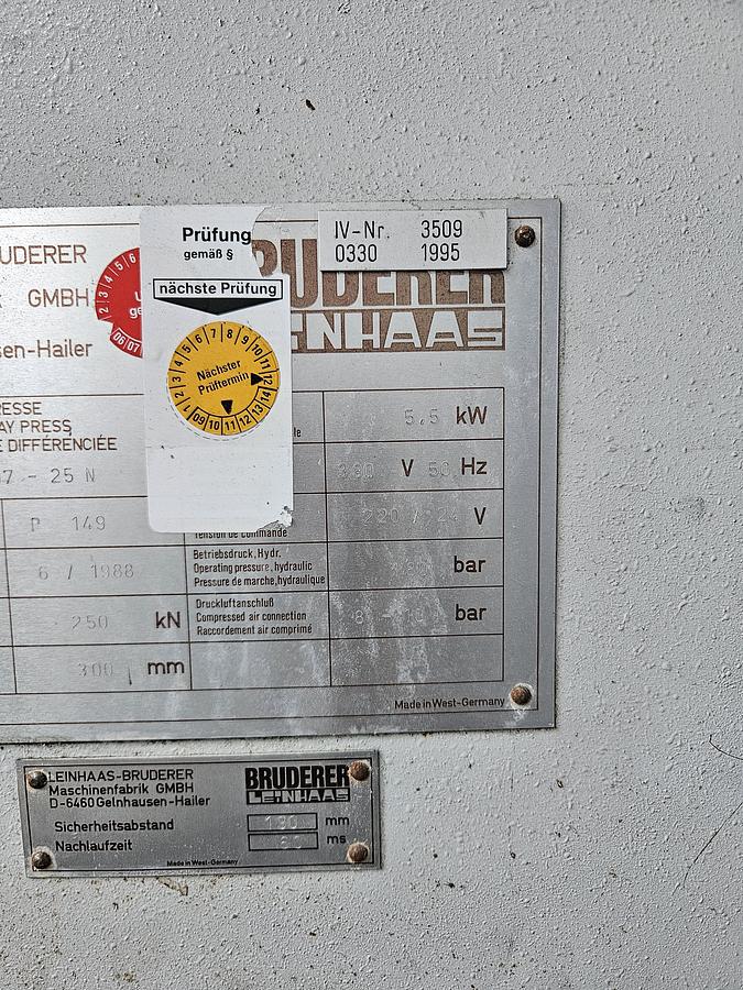 Used 1988 Bruderer DWP R07 25N