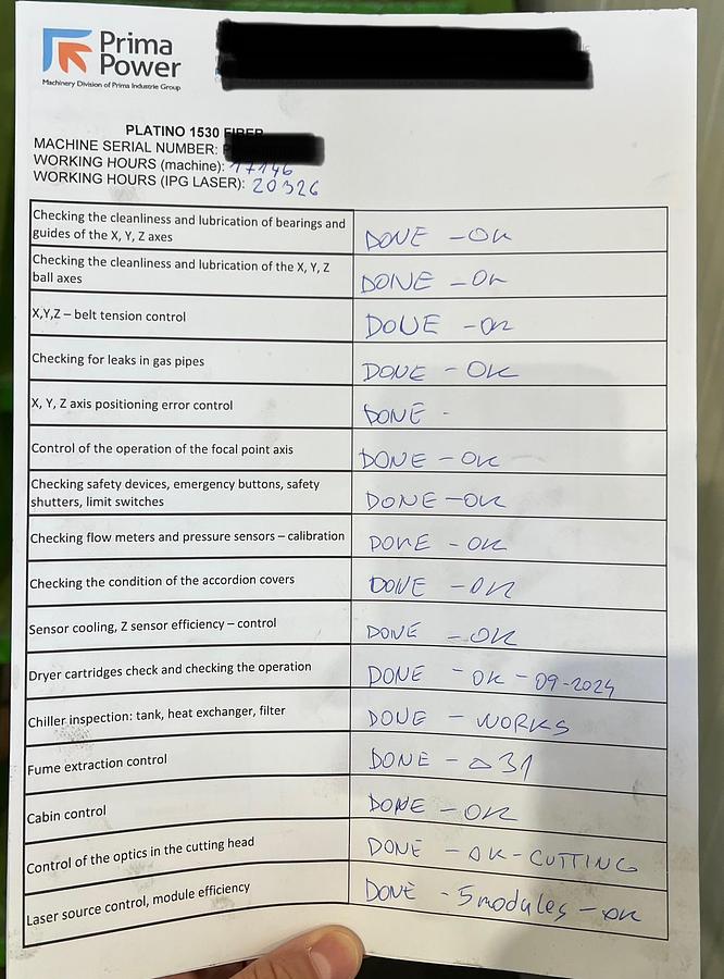 Used 2018 Prima Power Platino Fiber 1530