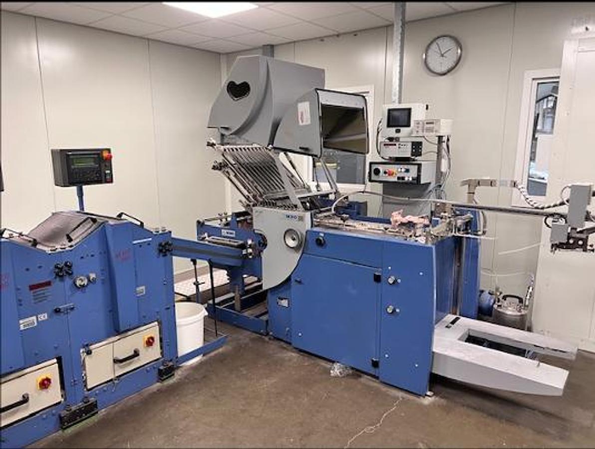 Used Complete Booklet Production Line for Sale - MBO Folding Machine, Bograma Punching Unit and Herzog+Heymann Delivery