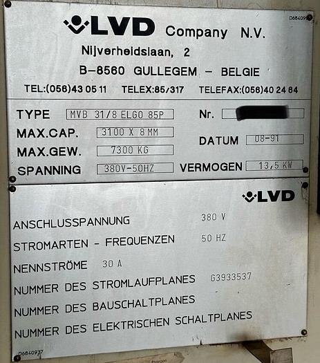 Used 1991 LVD MVB 31/8 Elgo 85 P