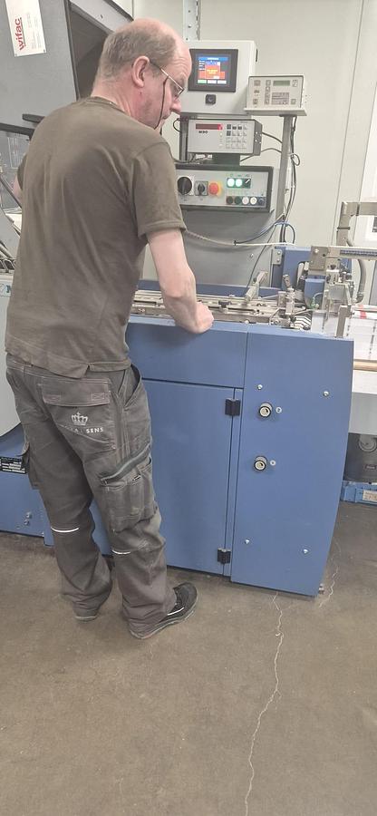 Used Complete Booklet Production Line for Sale - MBO Folding Machine, Bograma Punching Unit and Herzog+Heymann Delivery