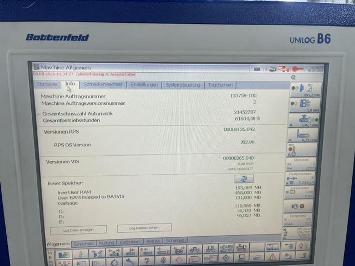 Used 2012 5 x Battenfeld HM 35/130 UNILOG B6S Injection Molding Machine
