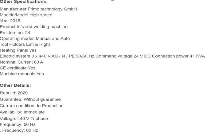 Used 2016 Frimo IR-H