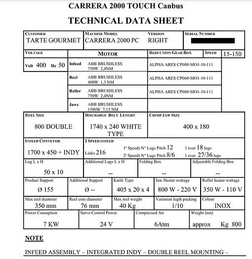 Used 2008 Ilapack Carrera 2000 PC