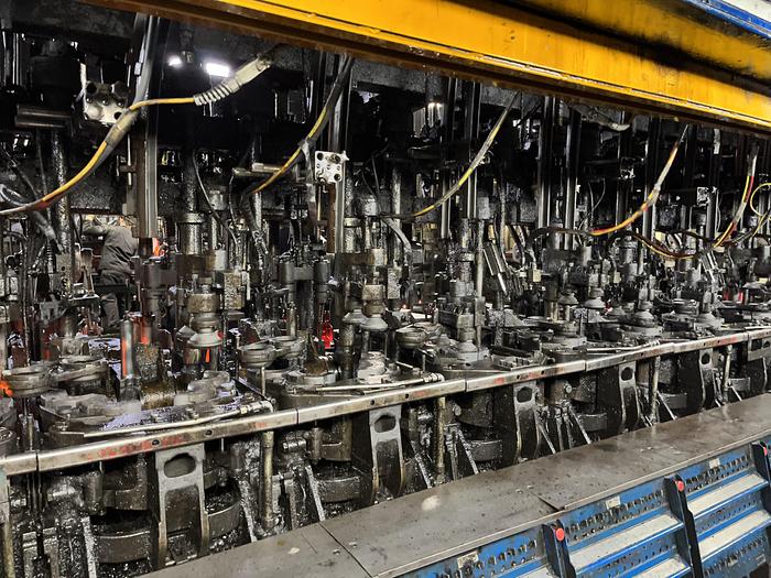 Used EMHART IS10 - EF 5 1/2 '' DG RH Hotend glass production line