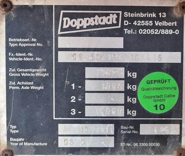 Used 2004 Doppstadt AK 430