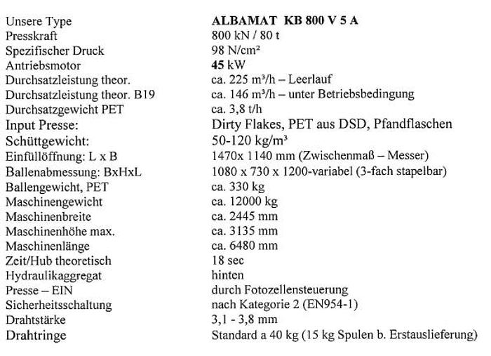 Used abba ALBAMAT KB 6800
