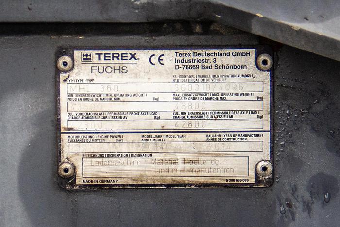 Used 2014 Terex Fuchs MHL360