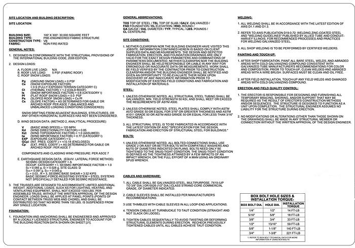 2018 ClearSpan 100' X 300'