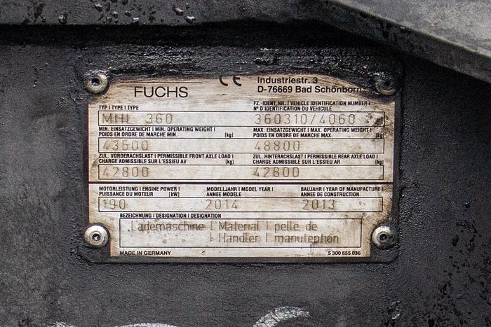 Used 2014 Terex Fuchs MHL360