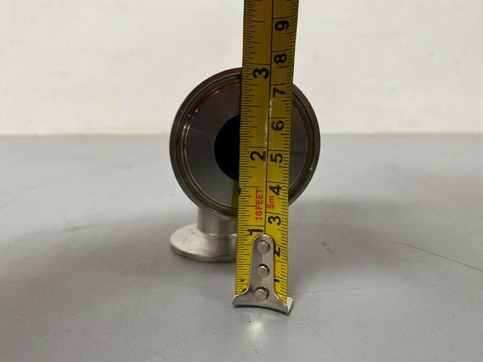 Used Stainless Steel 90 Degree 3" L Angle w/ 2" OD Sanitary Fittings