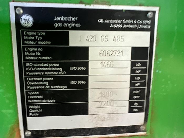Used 2008 GE Jenbacher JGC420 GS-A85