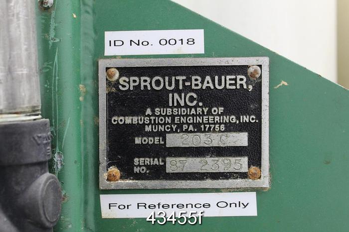 Used Sprout Bauer 5-Stage Pulp Classifier, Model 203C #43455
