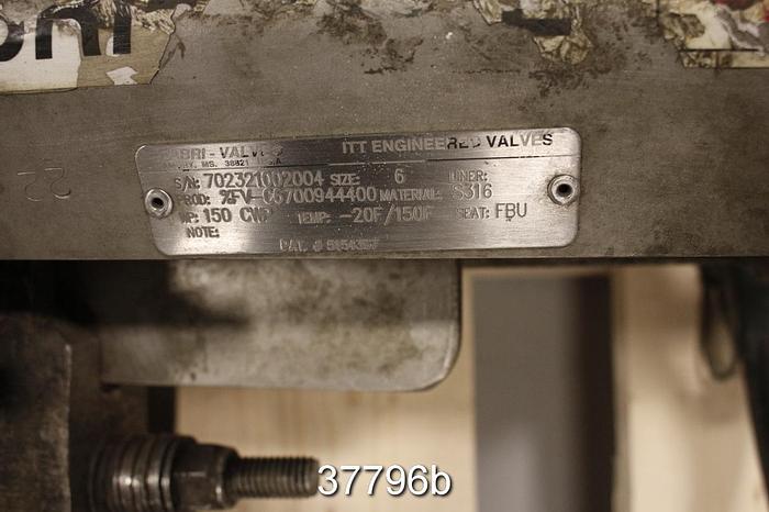 Used Fabri 6" Hand Operated Knife Gate Valve #37796