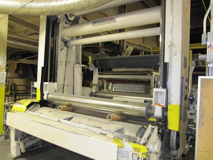 Used Beloit 87" Trim Paper Machine, With Voith Air Pad Headbox 90" Pond, Knockdown Fourdrinier Suction Couch, Suction Press, No Dryer Section, Size Press, 3 Roll Hot, Soft 2500 Pli Calender, Rice Barton Reel, Cameron Winder #27156
