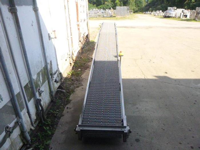 Used Incline Conveyor; Intralox belt, 18"Wx19'6"L